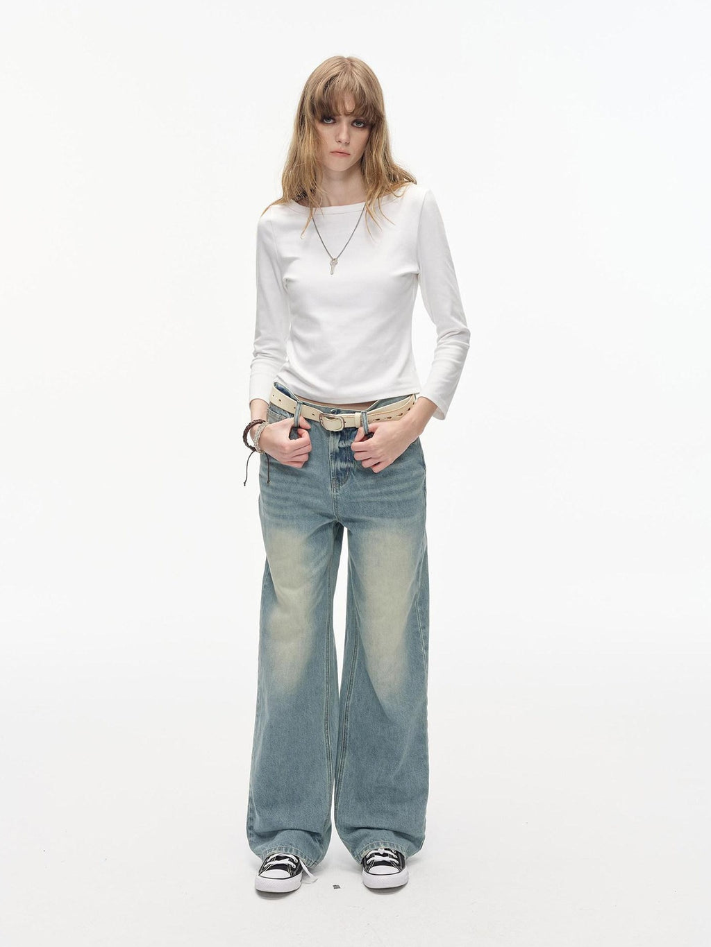Country Moment Soft Breathable Cotton Stretch Slim Fit Boat Neck Women Long Sleeve T-Shirts