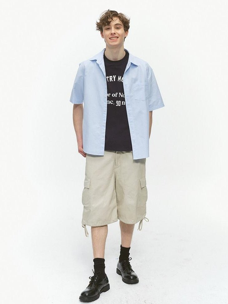 Country Moment Durable 100 Percent Cotton Loose Fit Short Sleeve Collared Unisex Solid Shirts