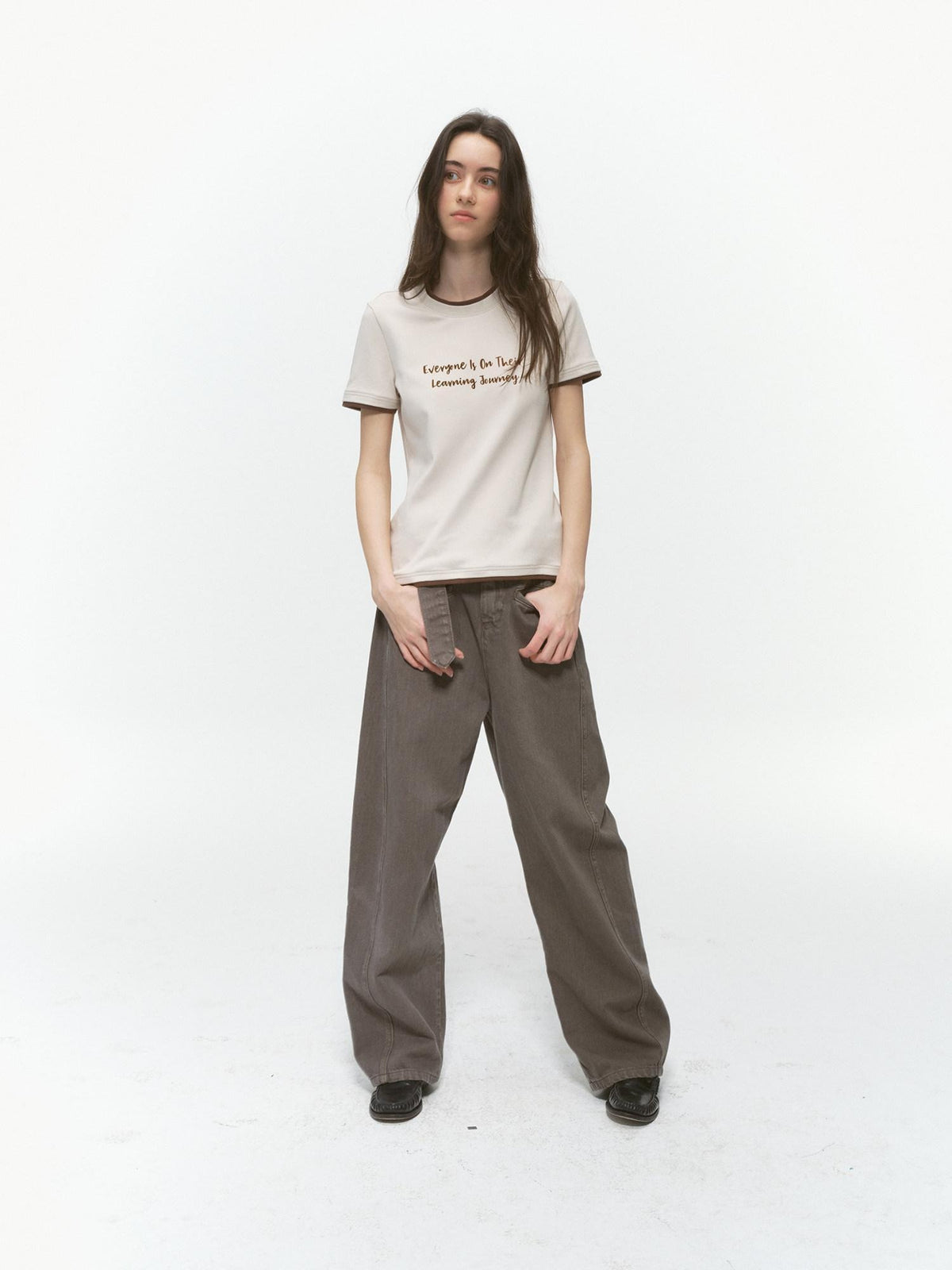 Country Moment Durable 100% Cotton Mid Rise Relaxed Zip Fly Casual Deep Green Wide Leg Jeans