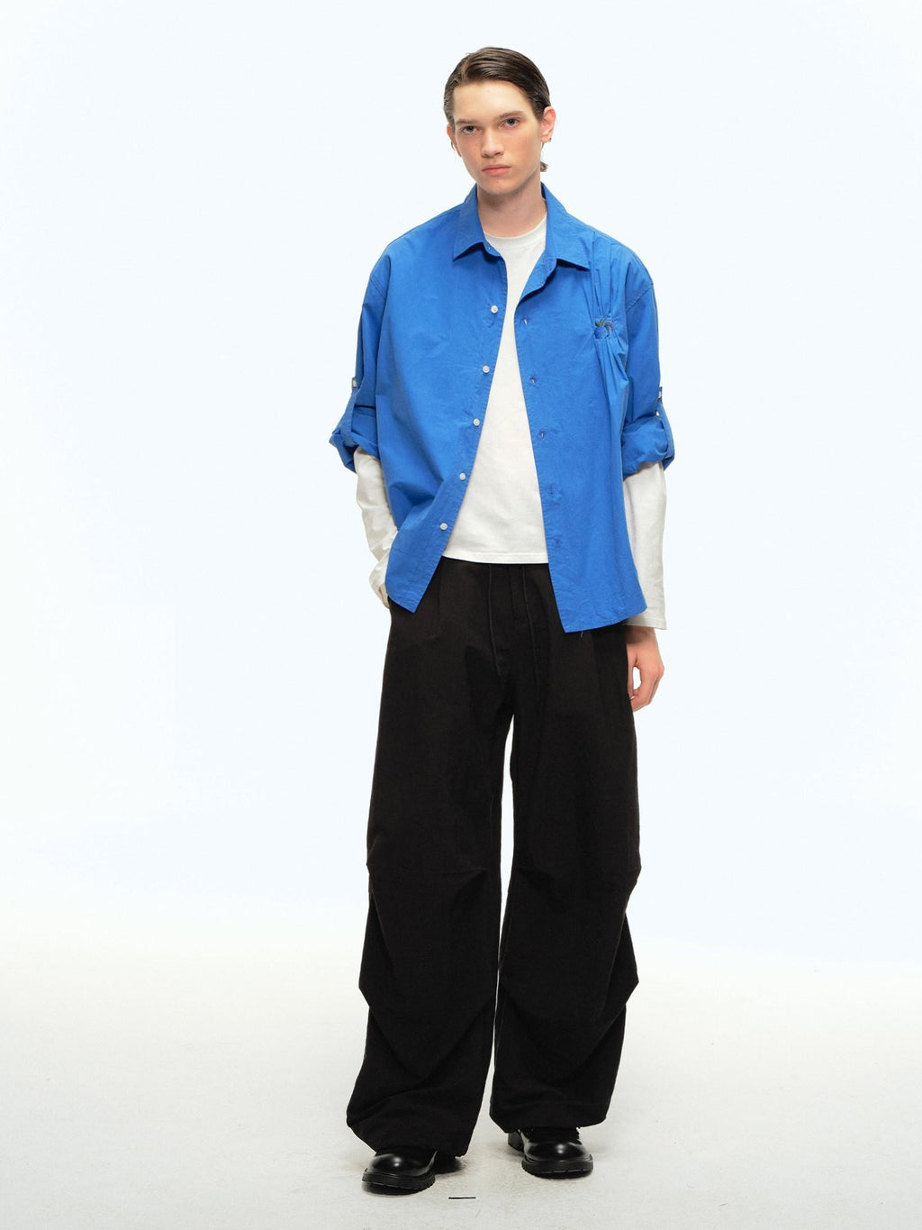 Country Moment Soft 100% Cotton Loose Fit Collared Button Youth Casual American Solid Shirts