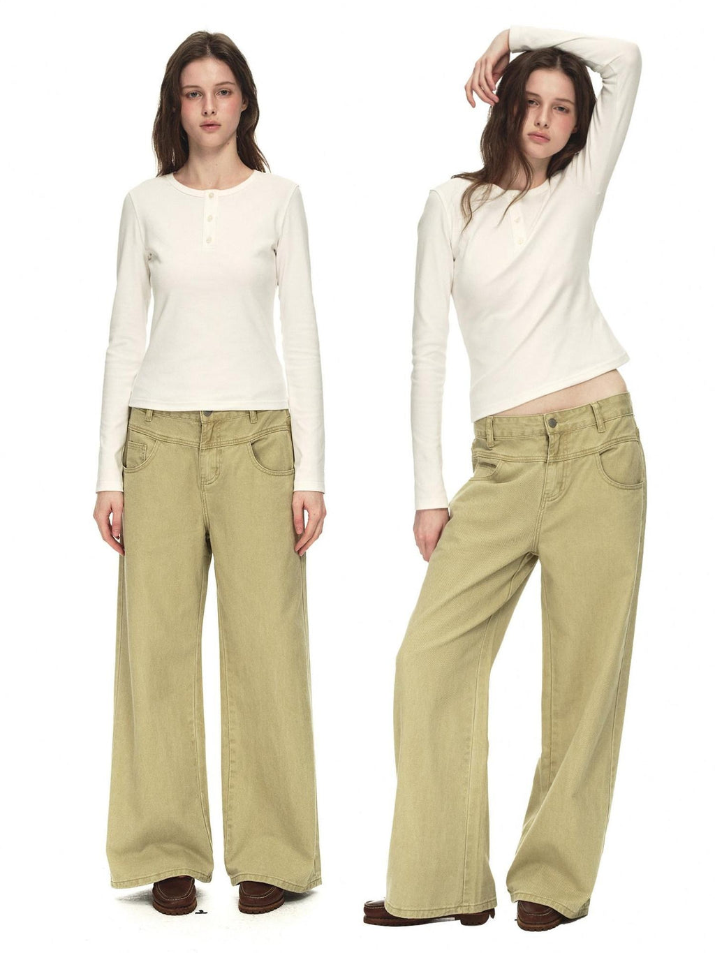 Country Moment Breathable Stretch Cotton Slim Fit Henley Button Women Long Sleeve T-Shirts