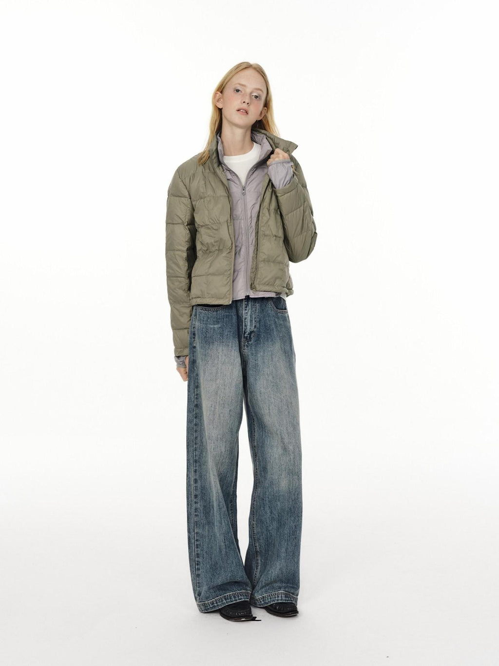 Country Moment High Waist Button Fly Non Stretch Blue Cotton Casual Youth Straight Leg Jeans