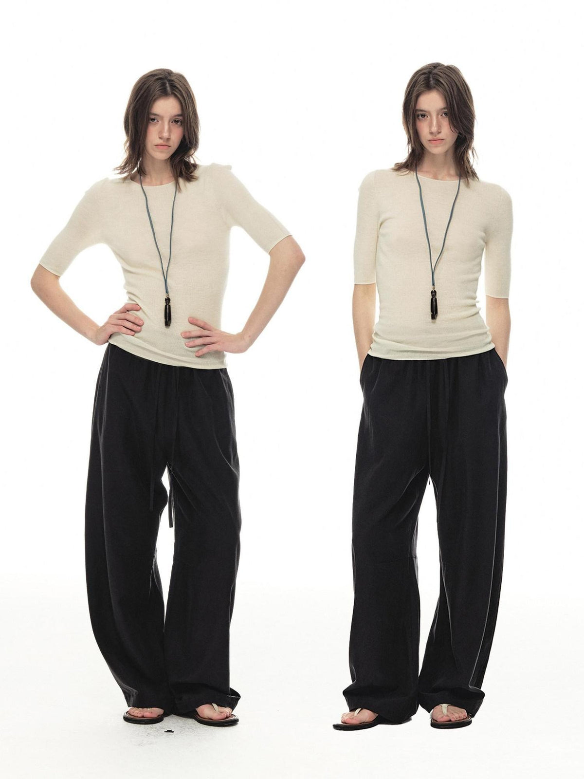 Country Moment Breathable Wool Slim Knit Crew Neck Women Citywalk Thin Short Sleeve T-Shirts
