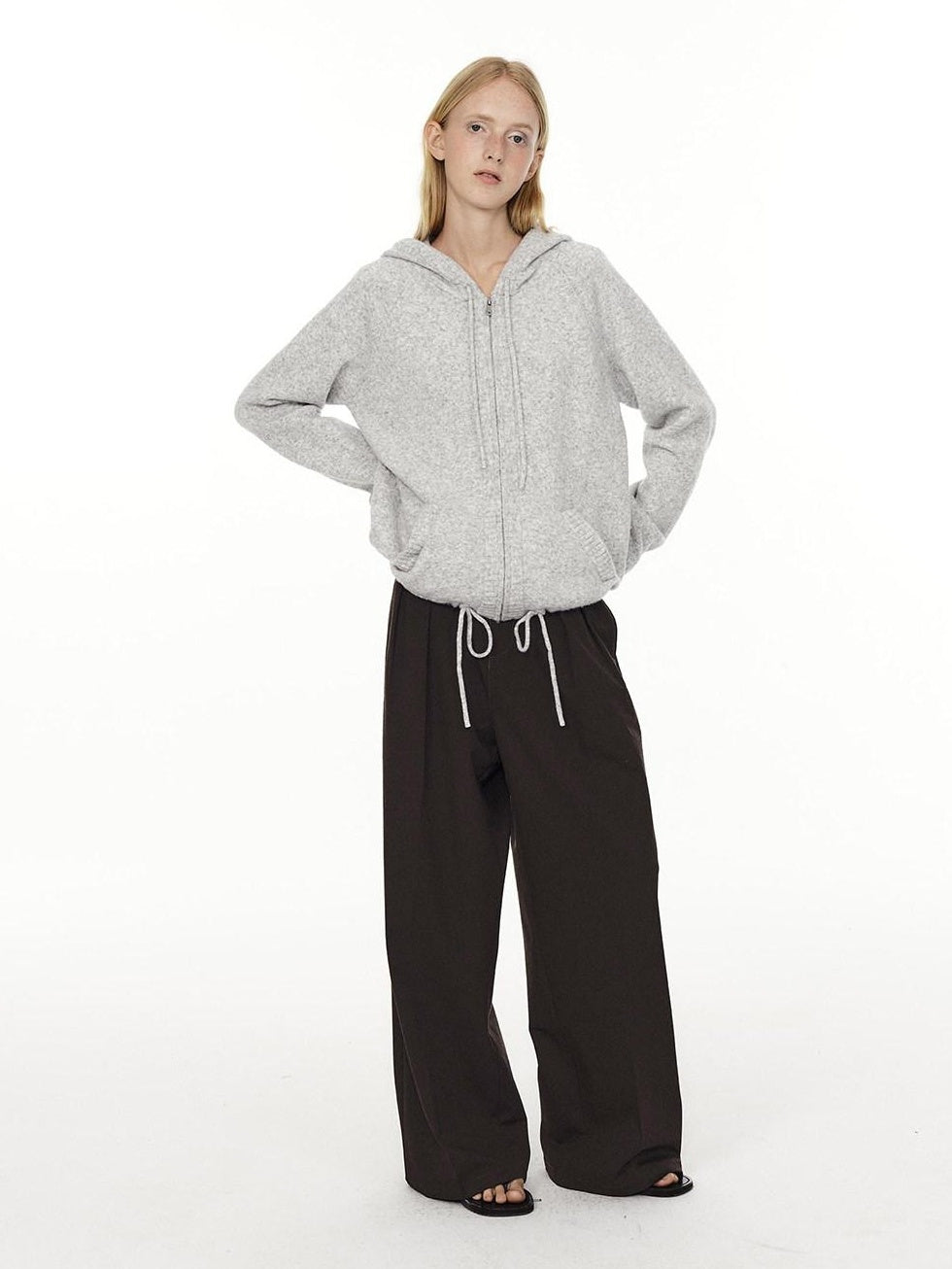 Country Moment Wrinkle Resistant Pleated Mid Rise Relaxed Straight Cut Casual Wide Leg Pants