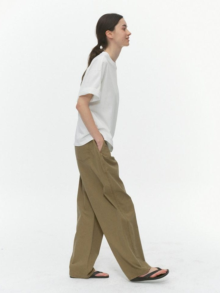 Country Moment Cooling Cotton Distressed Loose Fit American Casual Teen Daily Wide Leg Pants