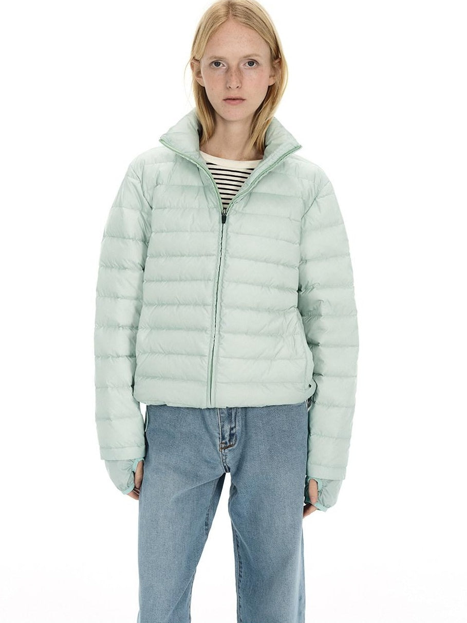 Country Moment Lightweight Warm Short Stand Collar Casual Unisex Nylon White Duck Down Jackets