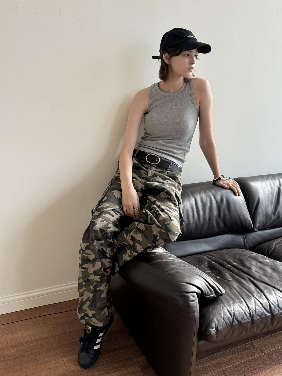 Country Moment Ribbed Stretch Cotton Street Slim Racerback Cropped Women Layering Tank Tops