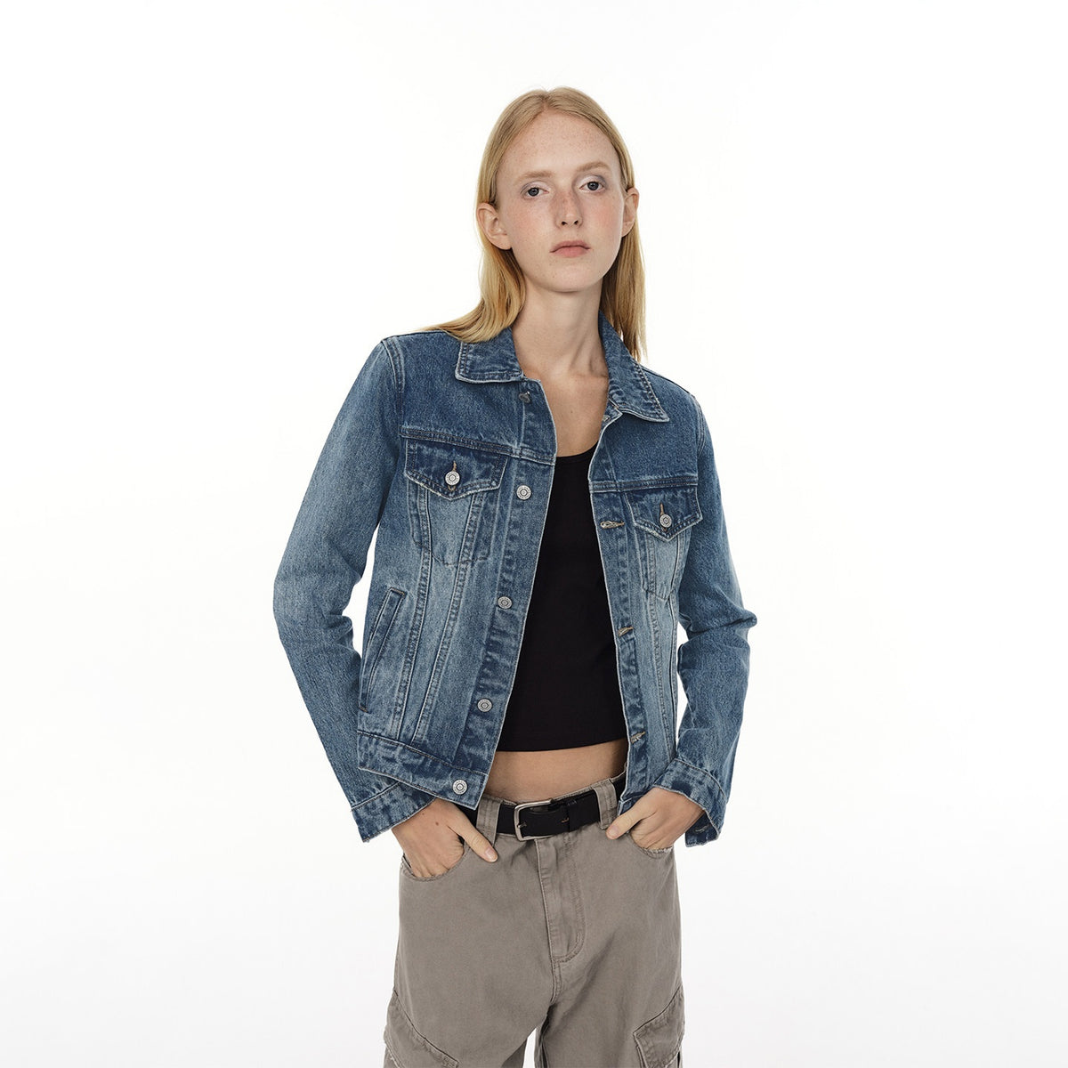 Country_Moment_Durable_Gradient_Washed_Button_Detail_Vintage_Slim_Cropped_Unisex_Denim_Jackets_MISSTT
