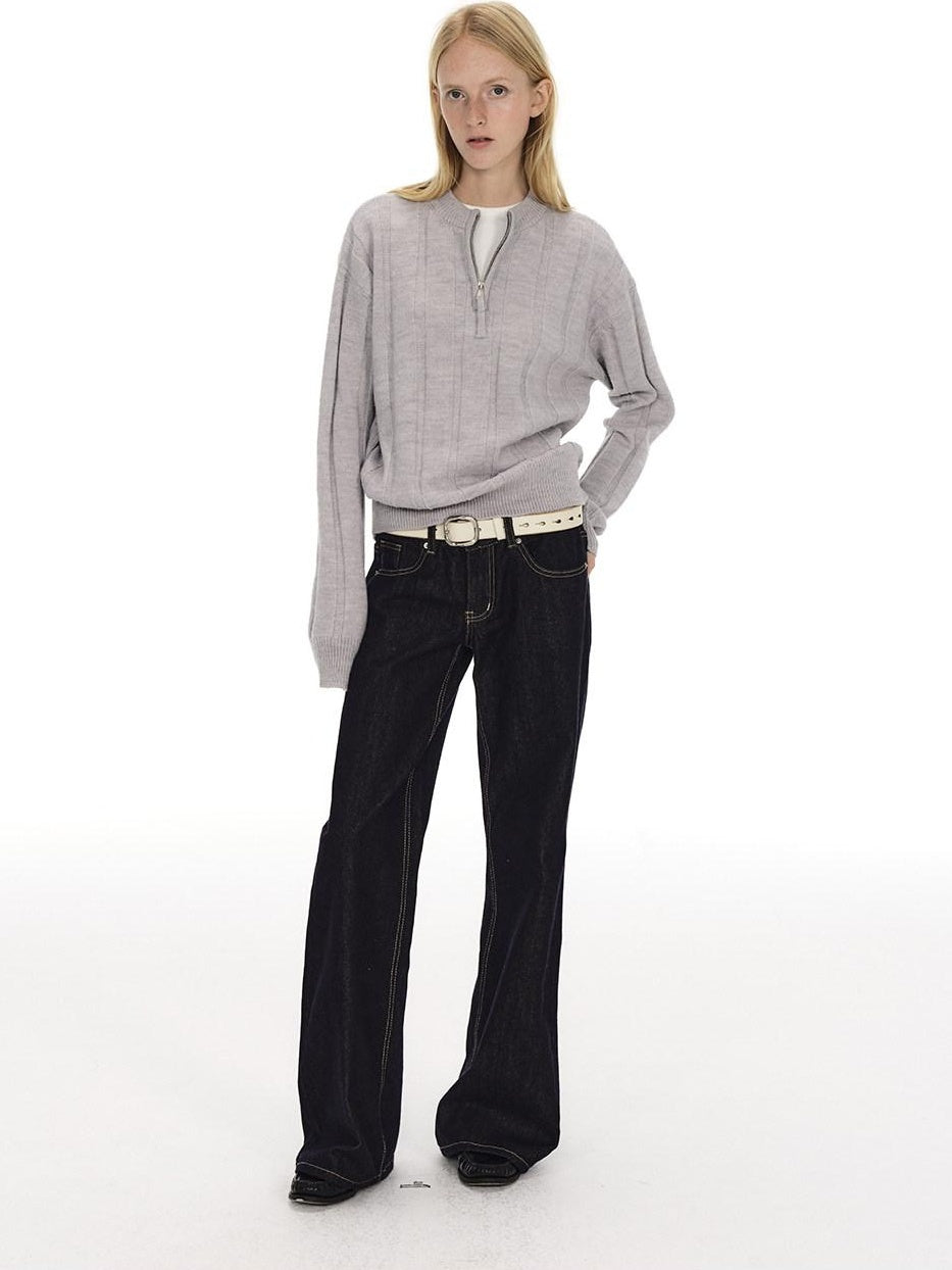 Country Moment Blue Cotton Blend Low Rise Zip Fly Fitted Casual Youth Washed Straight Leg Jeans