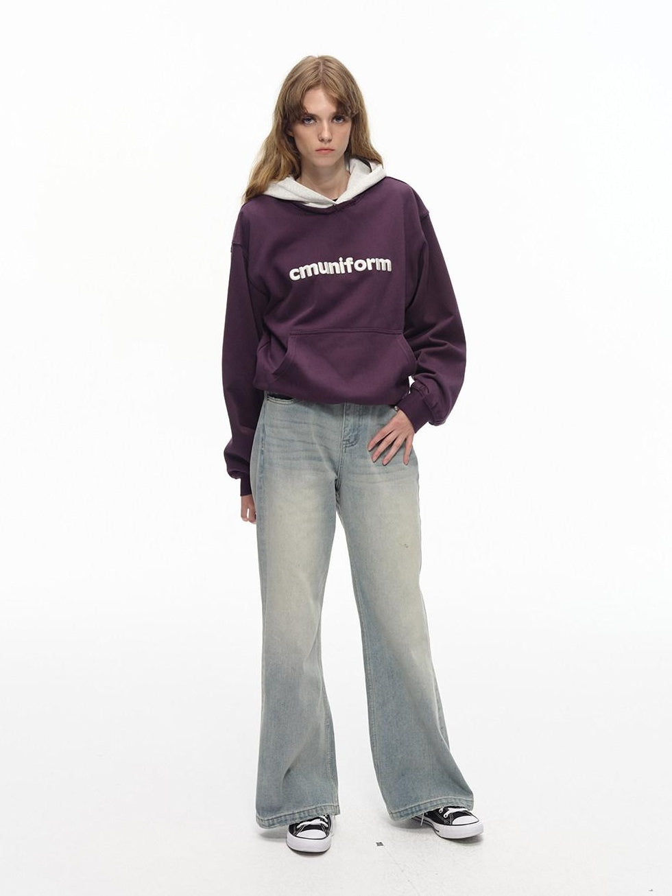 Country Moment Warm Thick Oversized Colorblock Cotton Blend Unisex Casual Letter Print Hoodie