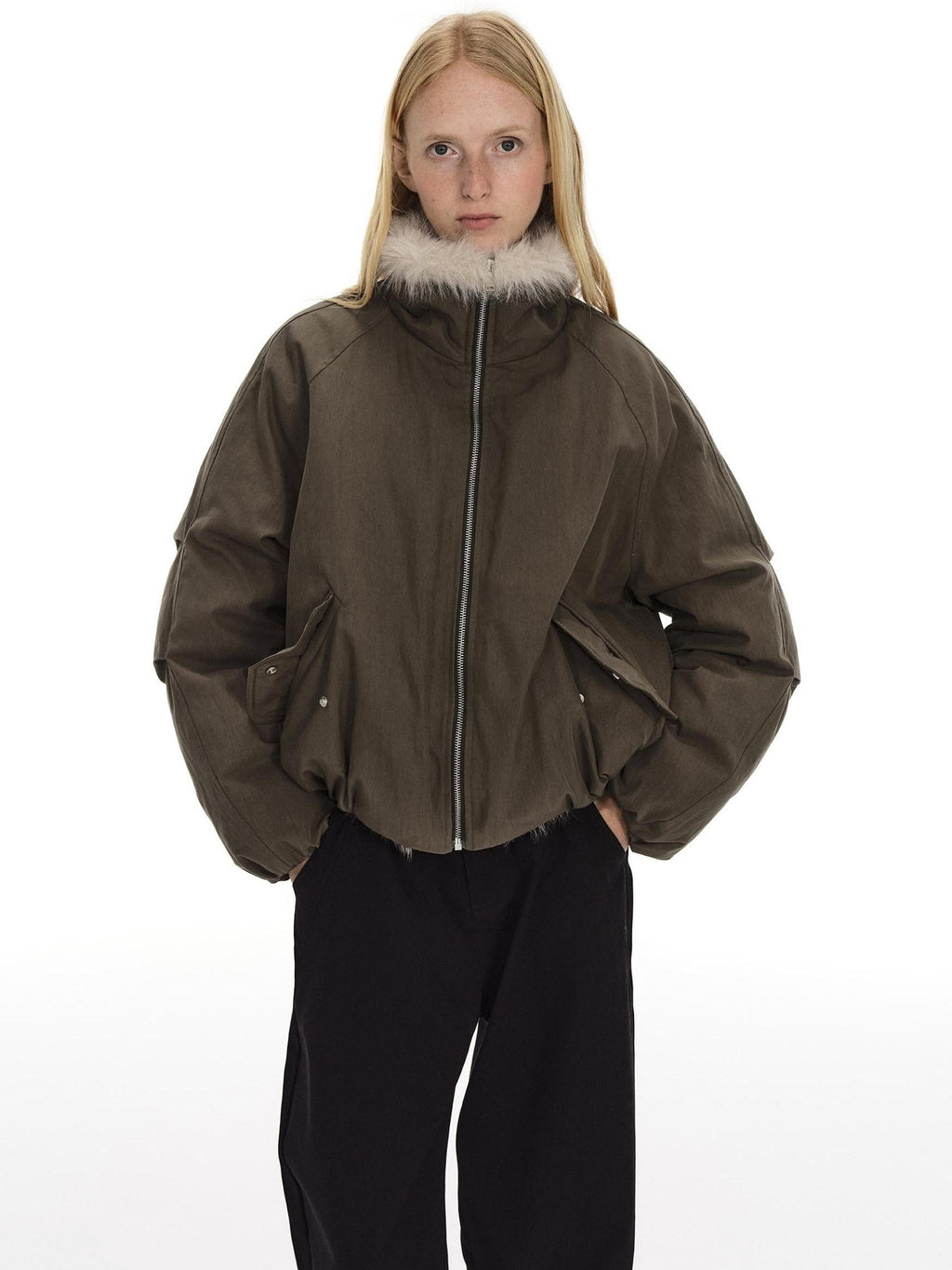 Country Moment 90% White Duck Down 650Fp Fur Collar Loose Short Women City Casual Down Jackets