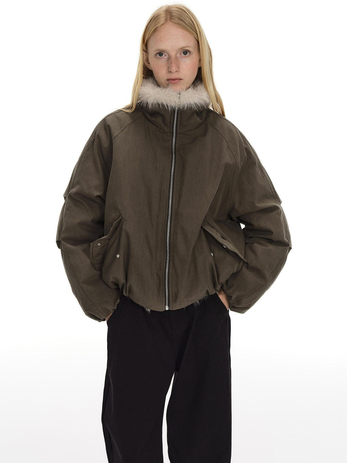 Country Moment 90% White Duck Down 650Fp Fur Collar Loose Short Women City Casual Down Jackets