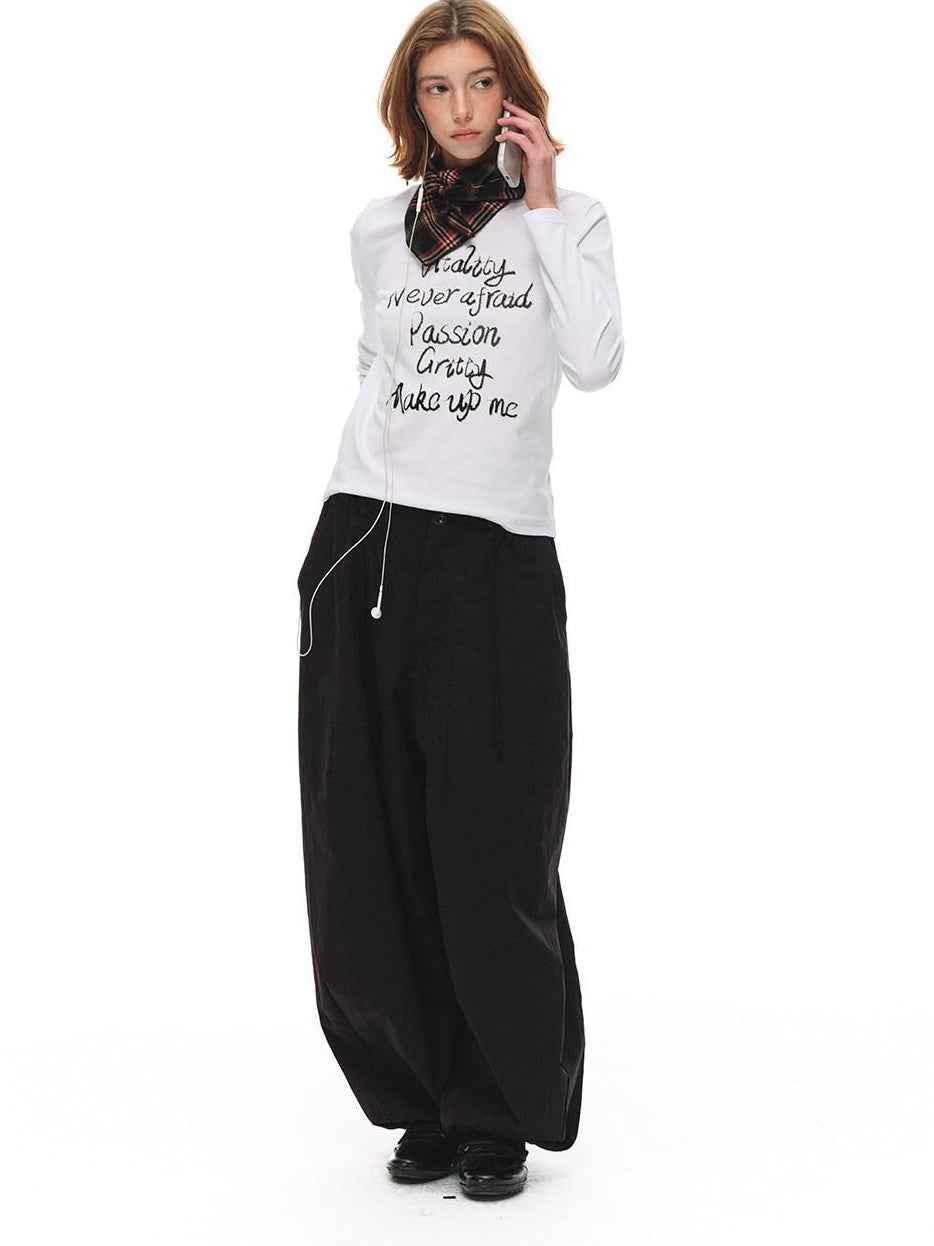 Country Moment 100% Cotton Breathable Letter Print Casual Women Citywalk Long Sleeve T-Shirts