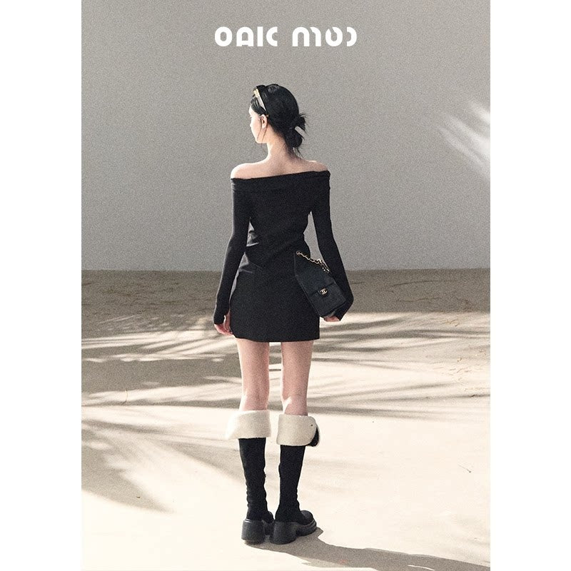 7_OAKMOO_Waist_Cinch_Casual_One_Shoulder_Long_Sleeve_Slim_Viscose_Blend_Mini_Dresses_MISSTT