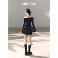 7_OAKMOO_Waist_Cinch_Casual_One_Shoulder_Long_Sleeve_Slim_Viscose_Blend_Mini_Dresses_MISSTT