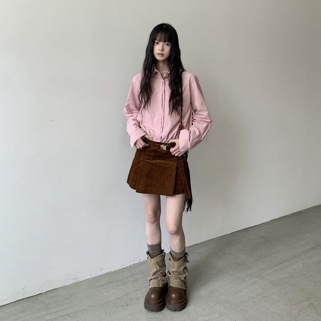 DDGIRL_studio_Breathable_100%_Cotton_Loose_Fit_Polo_Collar_Button_Long_Sleeve_Pink_Shirts_MISSTT