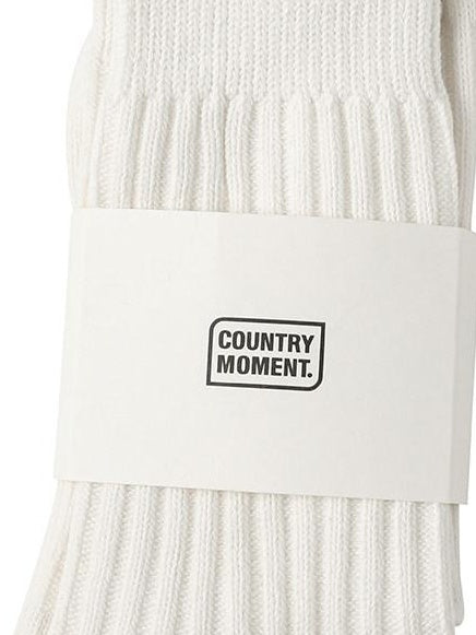 Country Moment Thermal Cotton Mid Calf Minimalist Solid White Couples Regular Fit 3 Pack Socks