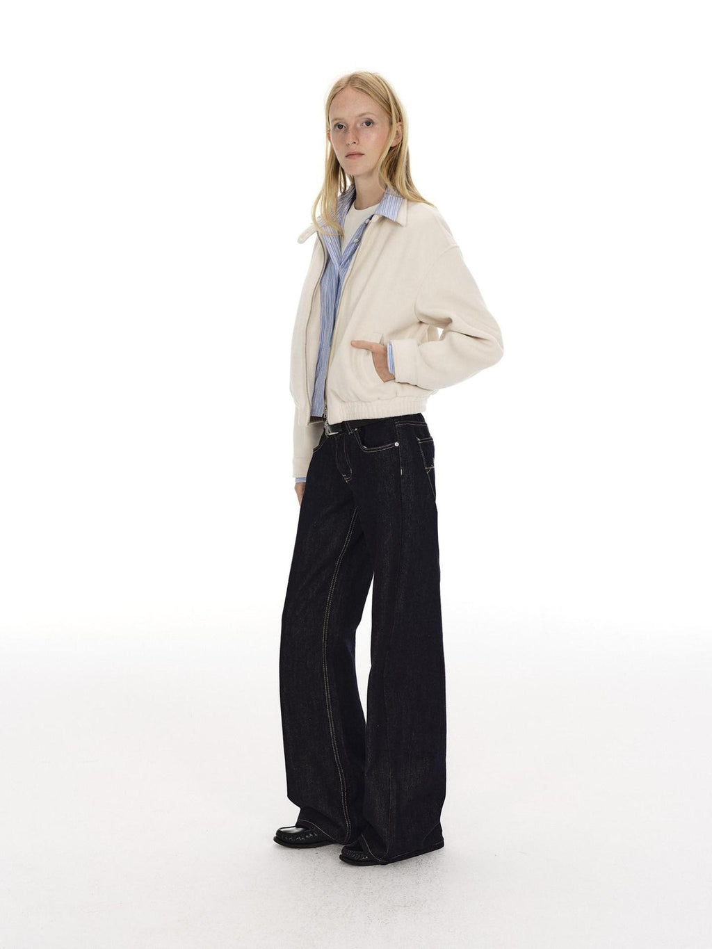 Country Moment Blue Cotton Blend Low Rise Zip Fly Fitted Casual Youth Washed Straight Leg Jeans