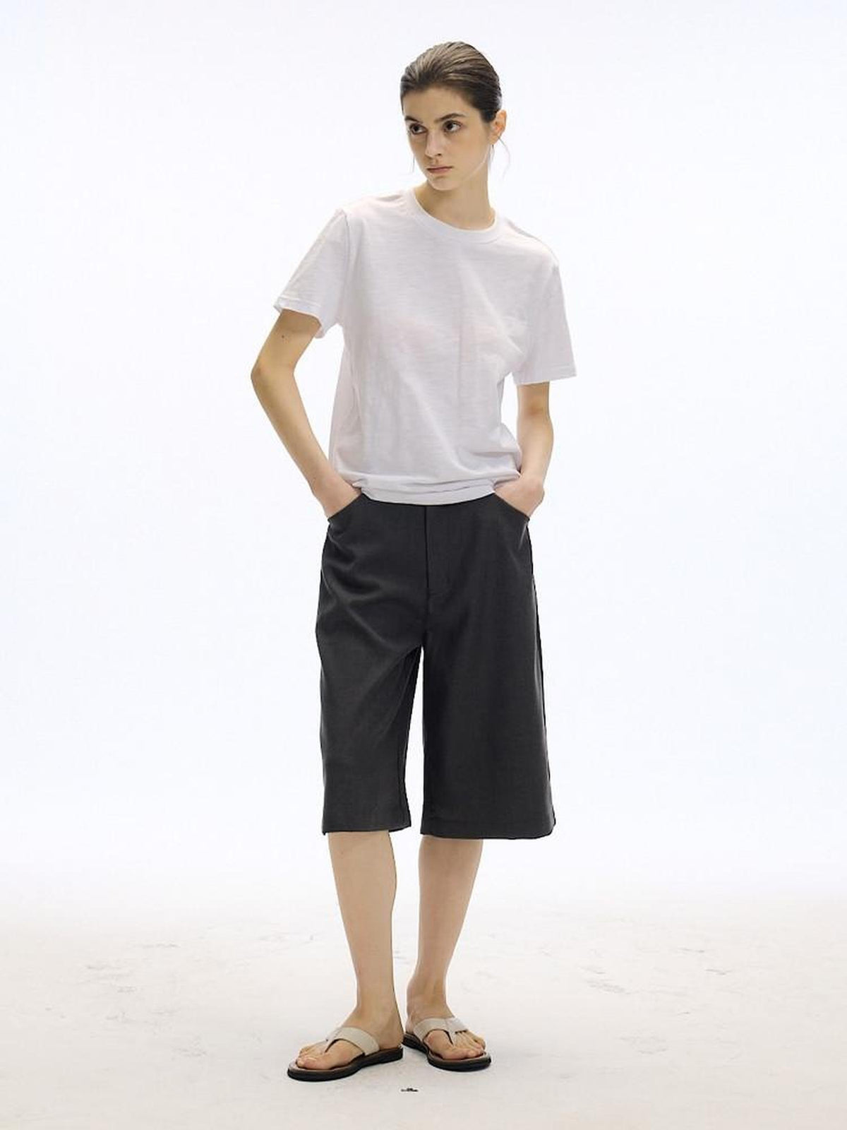 Country Moment Bamboo Cotton Minimal Loose Fit Unisex Solid Crew Neck Short Sleeve T-Shirts