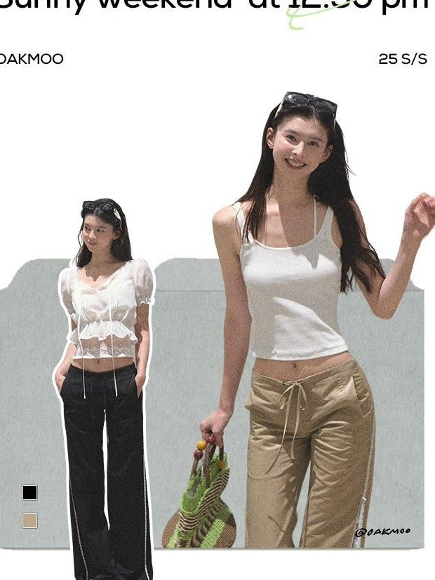 7 OAKMOO Minimalist High Waist Loose Workwear Cupro Nylon Blend Wide Leg Pants