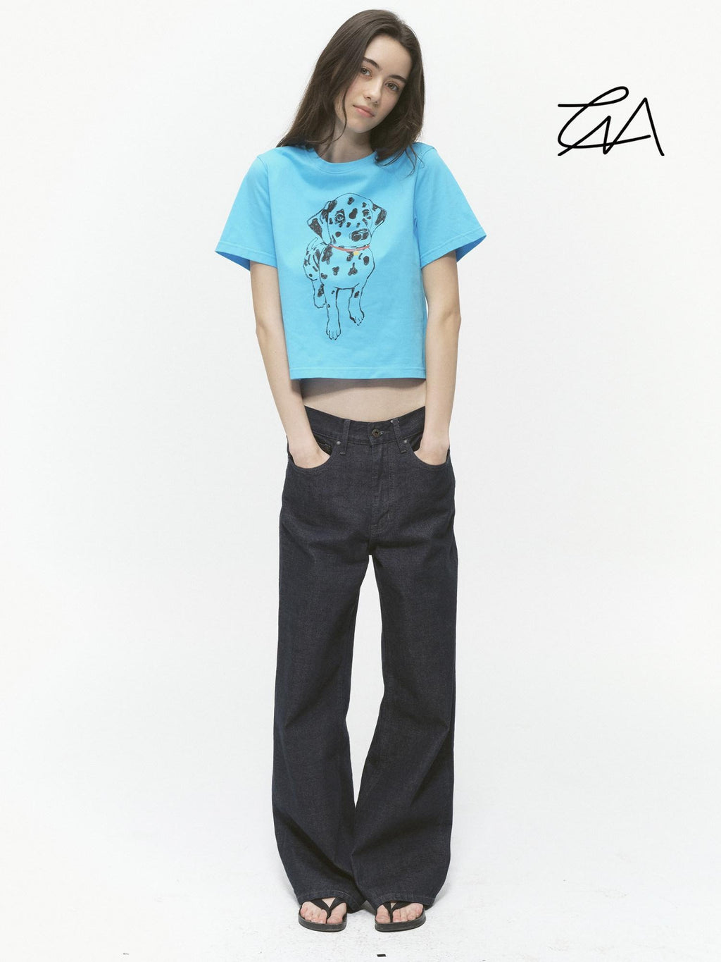 Country Moment Turquoise Animal Print Slim Fit Crewneck 100 Percent Cotton Basic Crop Tops