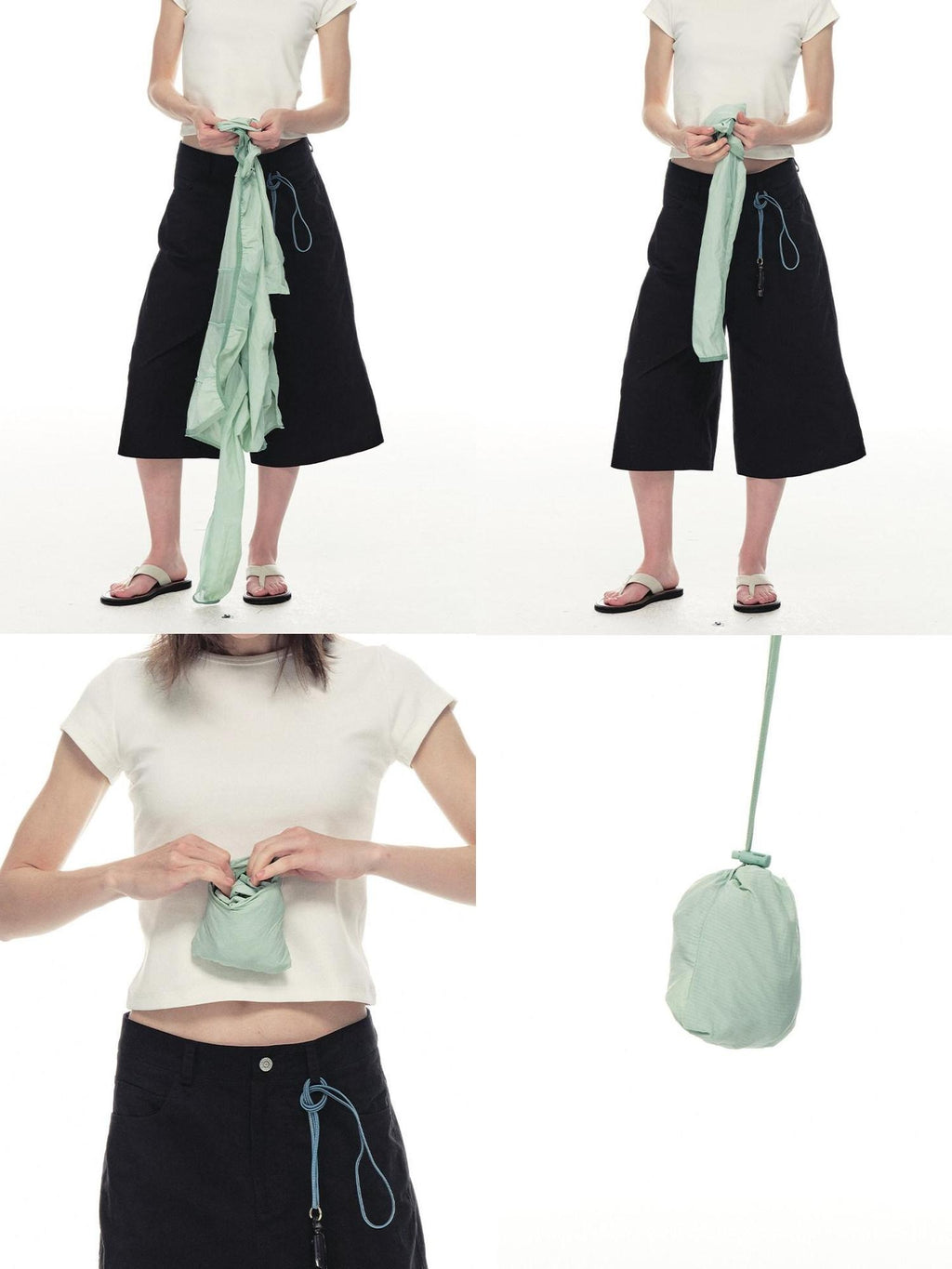 Country Moment Upf50 Packable Nylon Drawstring Hem Women Zip Shirt Green Shirts & Blouses