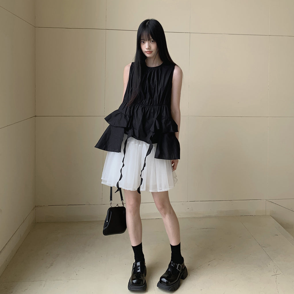 DDGIRL_studio_Soft_100_Percent_Cotton_High_Waist_H_Sleeveless_Commuter_Dress_Black_Tank_Tops_MISSTT