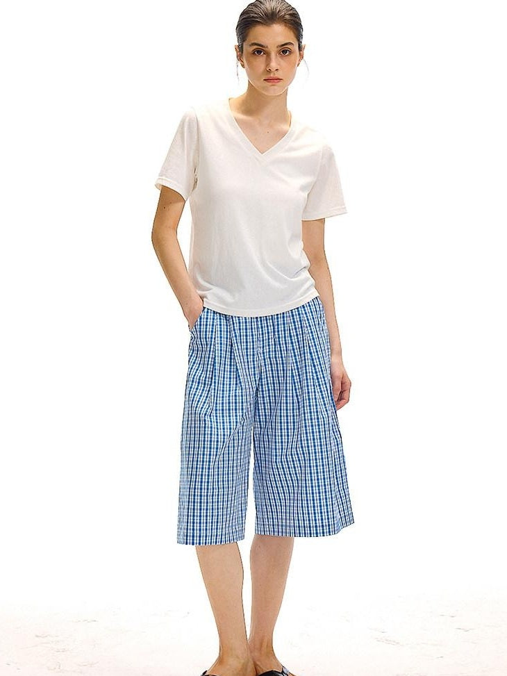 Country Moment Moisture Wicking Street Straight V-neck Cotton Blend White Short Sleeve T-Shirts