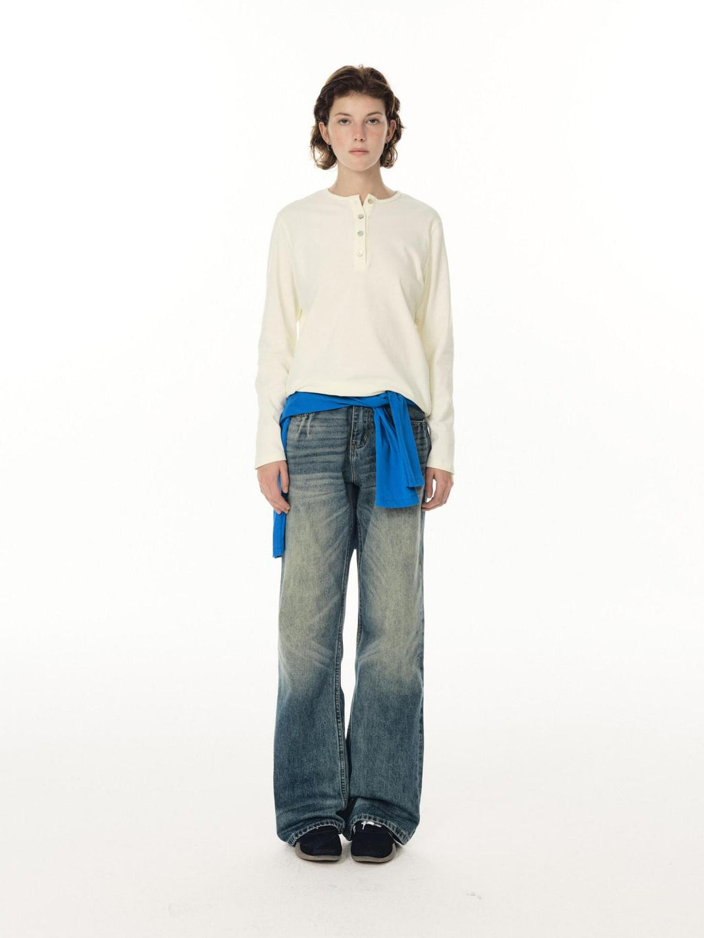 Country Moment Whiskered Mid Rise Deep Blue Cotton Blend Micro Stretch Straight Leg Jeans