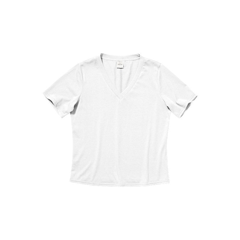 Country_Moment_Moisture_Wicking_Street_Straight_V-neck_Cotton_Blend_White_Short_Sleeve_T-Shirts_MISSTT