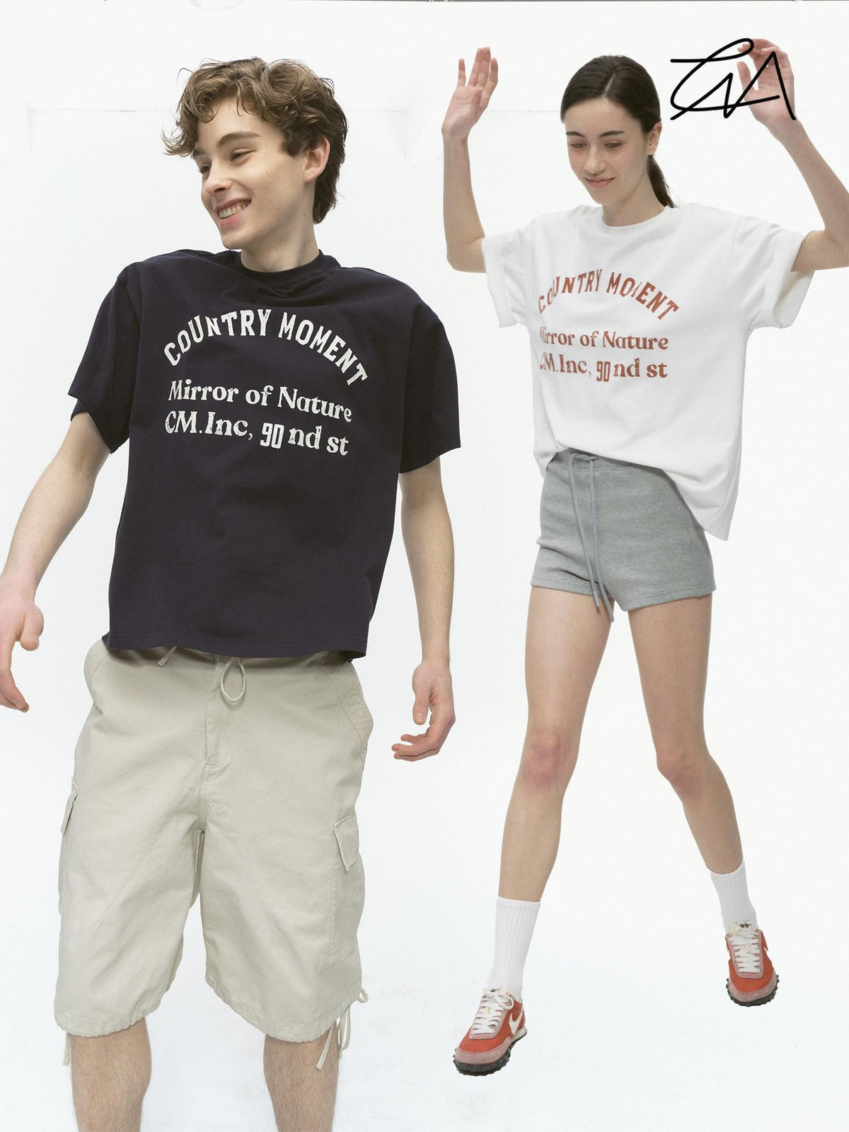 Country Moment Pure Cotton Relaxed Crew Neck Casual Teen Logo Solid Navy Short Sleeve T-Shirts