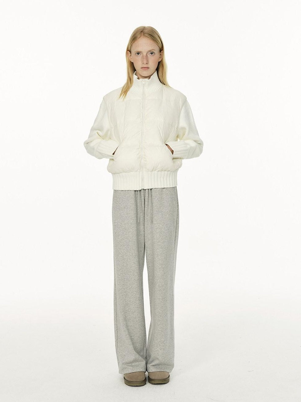 Country Moment 650Fp White Duck Down Warm Patchwork Short Stand Collar Women Nylon Down Jackets