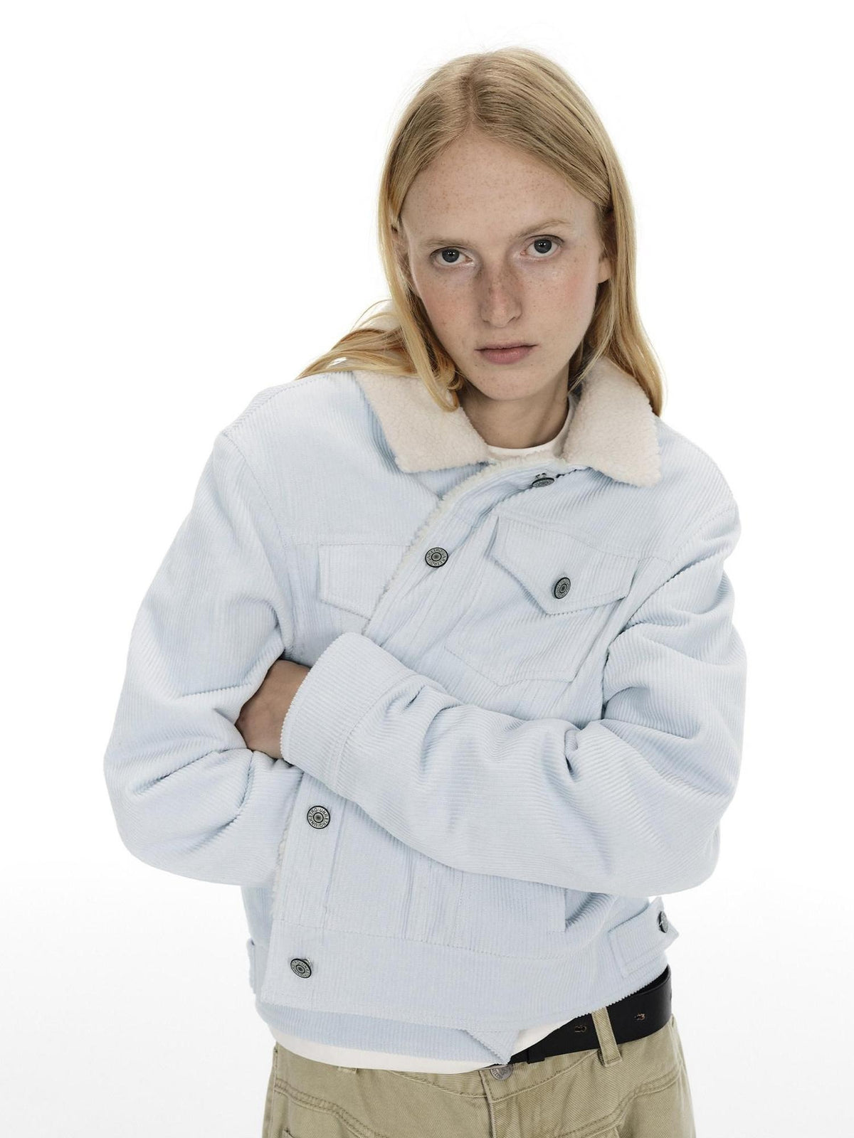 Country Moment Warm Fleece Lined Vintage Cropped Button Front Women Cotton Denim Jackets