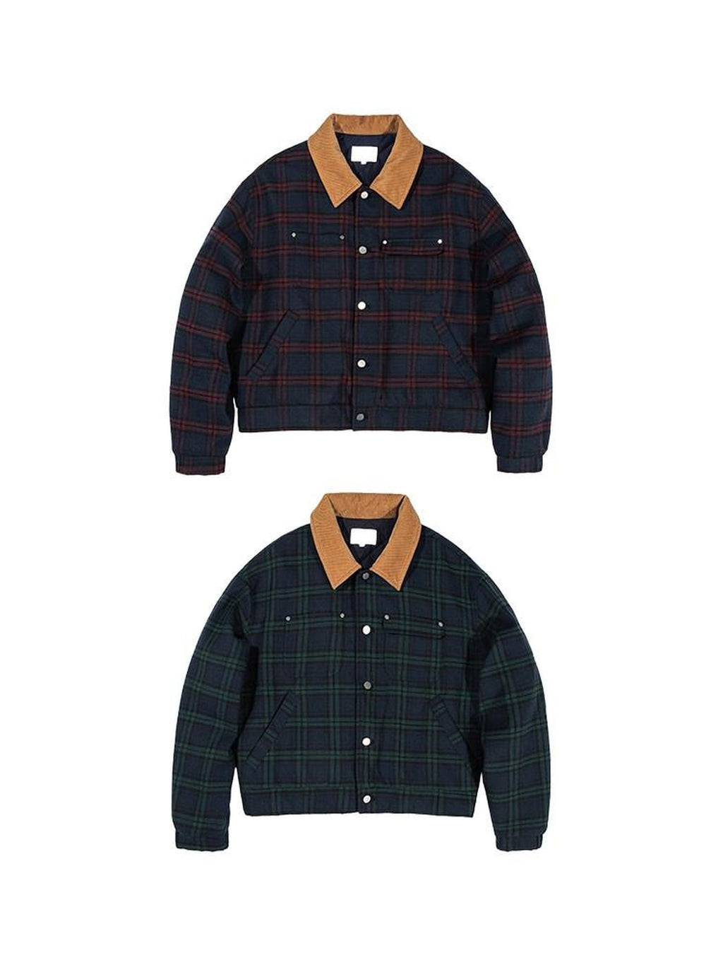 Country Moment Warm Insulated Loose Fit Plaid Cropped Teen Polyester Filled Puffer Jackets