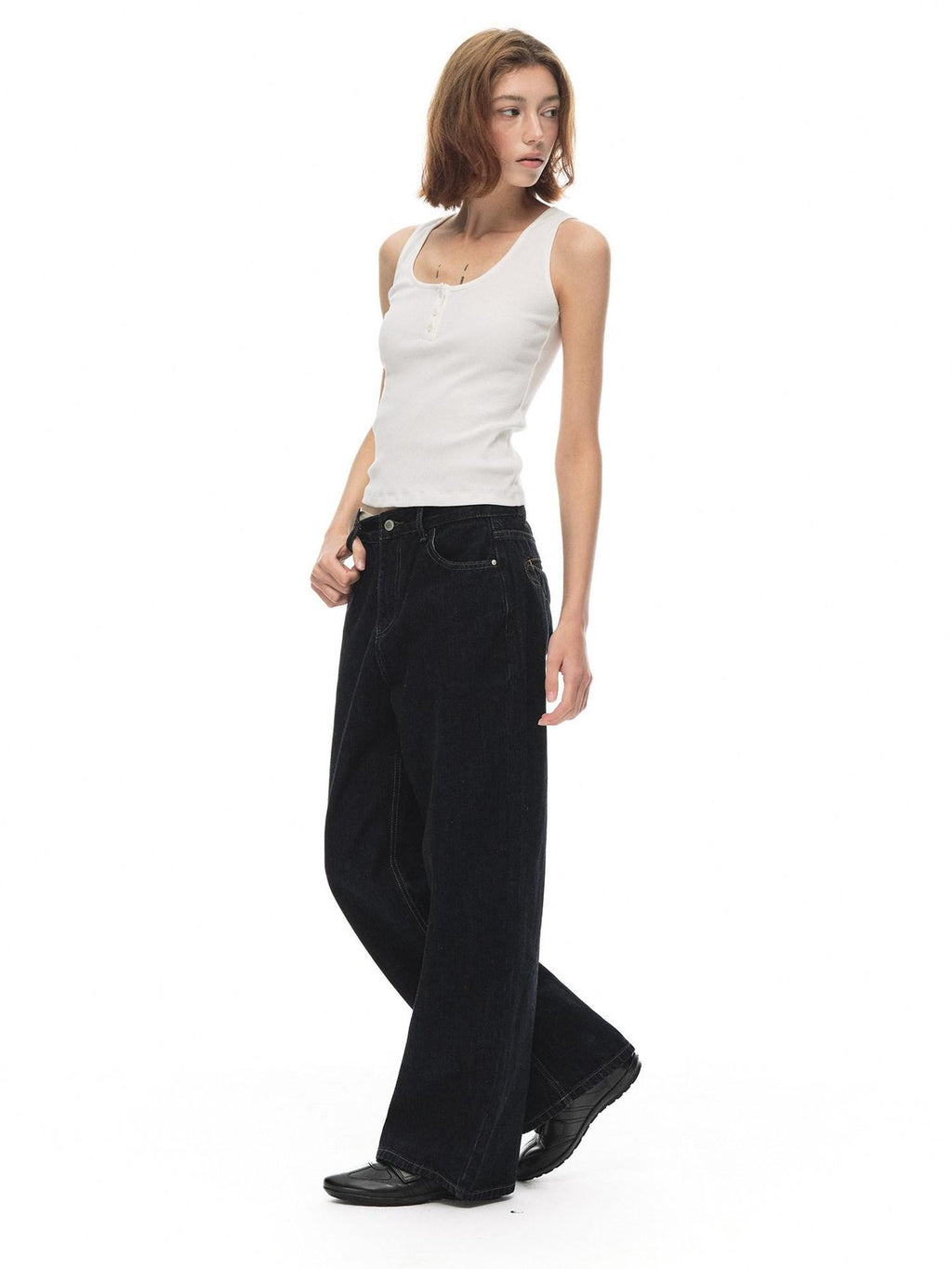 Country Moment Moisture Wicking High Stretch Slim Ribbed U Neck Daily Cotton Viscose Tank Tops