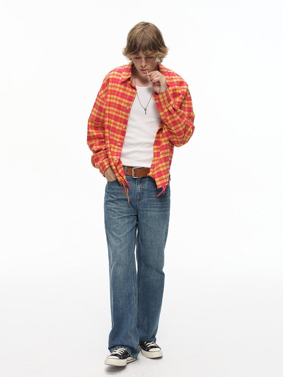 Country Moment Soft Washed Mid Rise Loose Micro Stretch Denim Cotton Blend Straight Leg Jeans