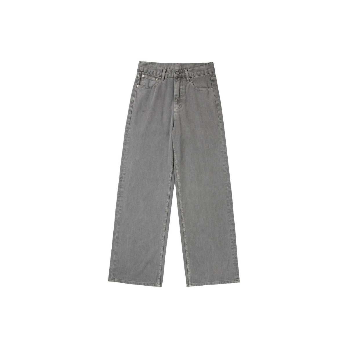 Country_Moment_High_Waist_Washed_Pure_Cotton_Dark_Khaki_American_Breathable_Straight_Leg_Jeans_MISSTT