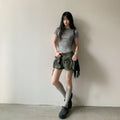 DDGIRL_studio_High_Waist_Faded_96_Percent_Cotton_Wide_Leg_Loose_Fit_Army_Green_Denim_Shorts_MISSTT