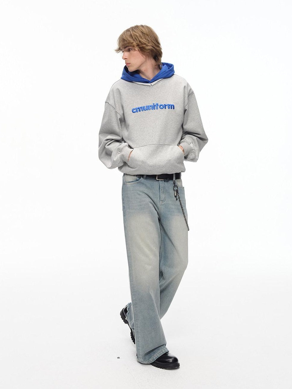 Country Moment Warm Thick Oversized Colorblock Cotton Blend Unisex Casual Letter Print Hoodie