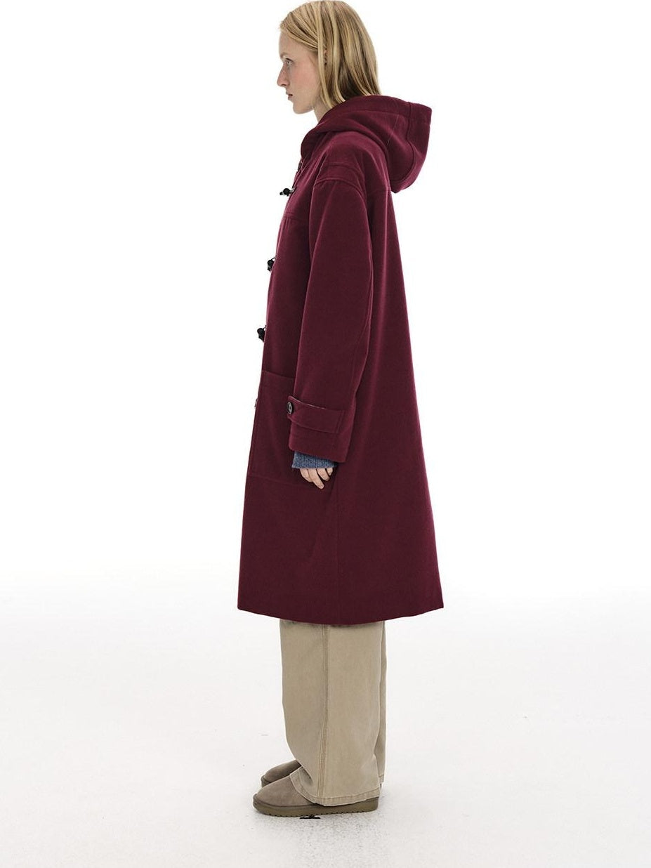 Country Moment Warm Hooded Relaxed Fit Horn Toggle Midlength Youth Collegiate Red Long Coats