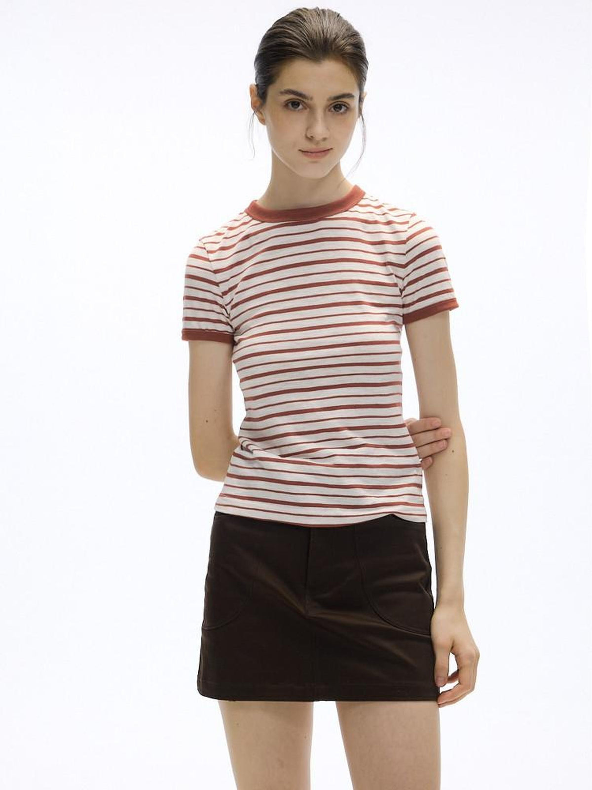Country Moment Moisture Wicking Bamboo Cotton Slim Fit Striped Men Short Sleeve T-Shirts