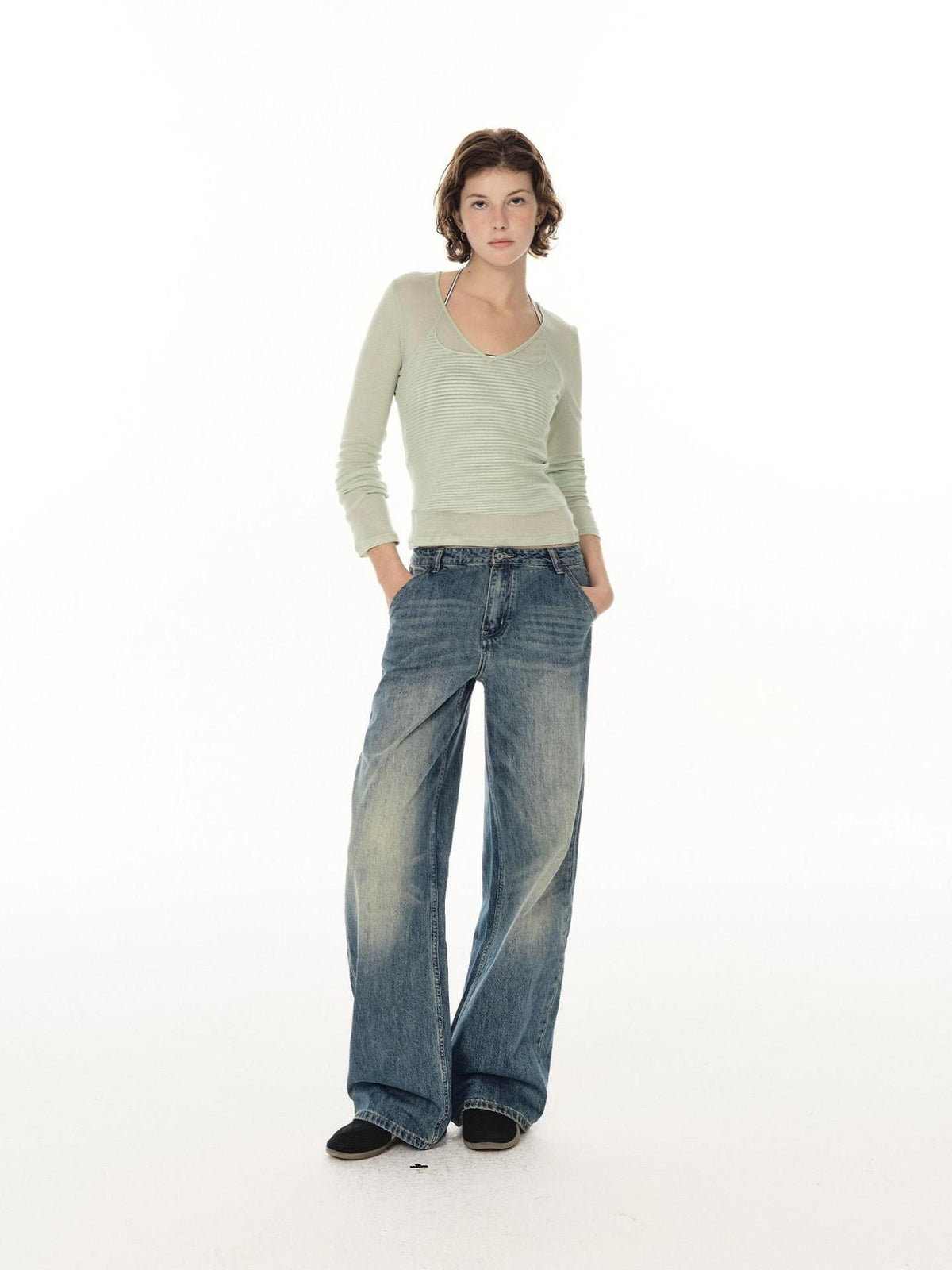 Country Moment Whiskered Mid Rise Deep Blue Cotton Blend Micro Stretch Straight Leg Jeans