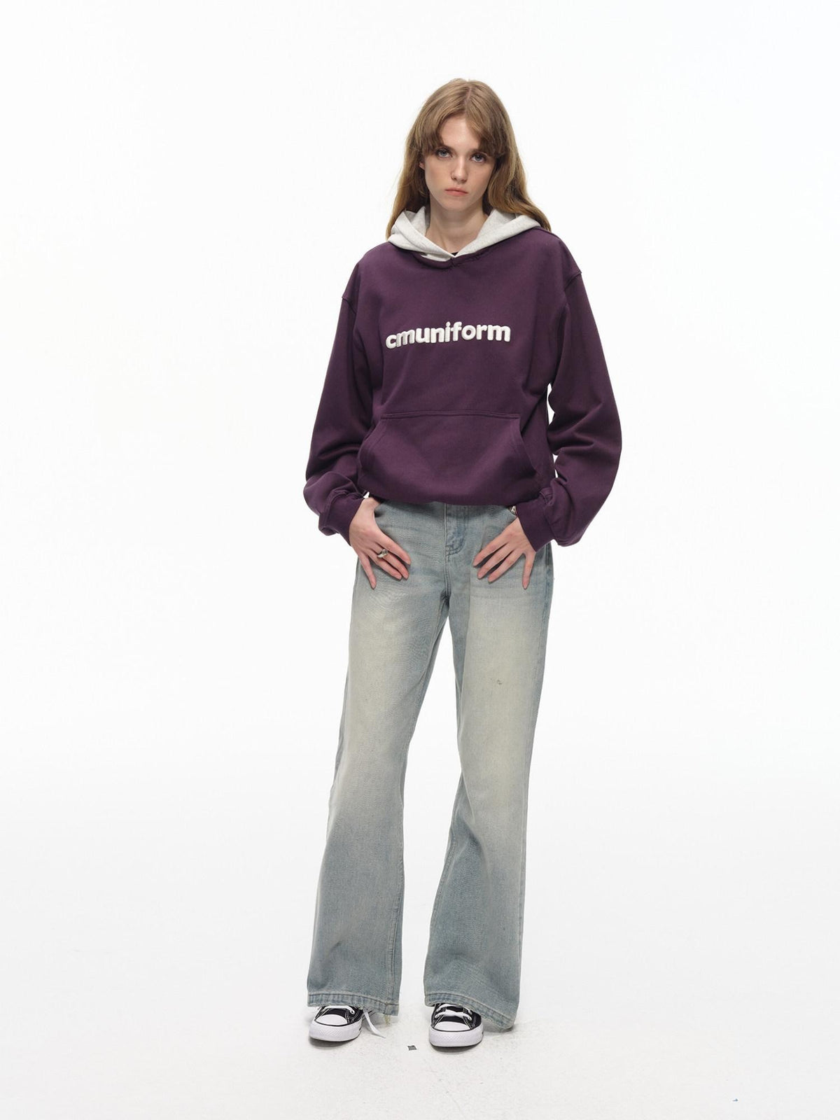 Country Moment Warm Thick Oversized Colorblock Cotton Blend Unisex Casual Letter Print Hoodie