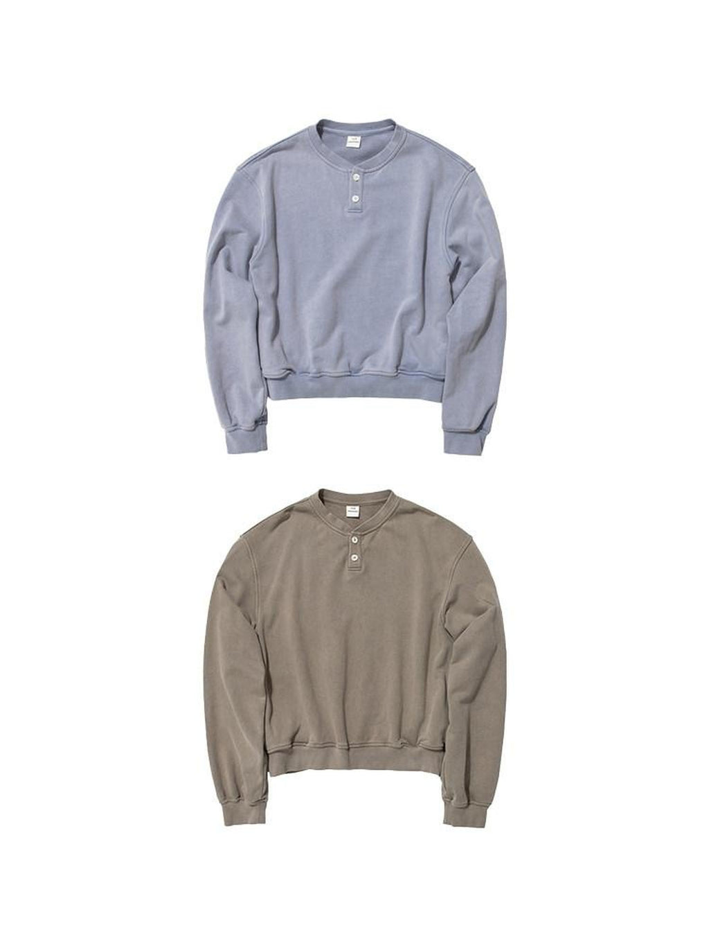 Country Moment Organic Cotton Loose Henley Collar American Unisex Casual Pullover Sweatshirt