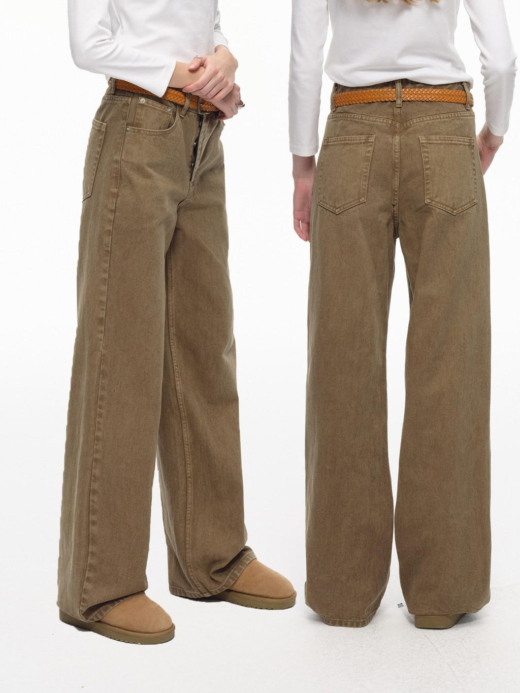 Country Moment 100 Percent Cotton Mid Rise American Zip Fly Daily Camel Straight Leg Jeans