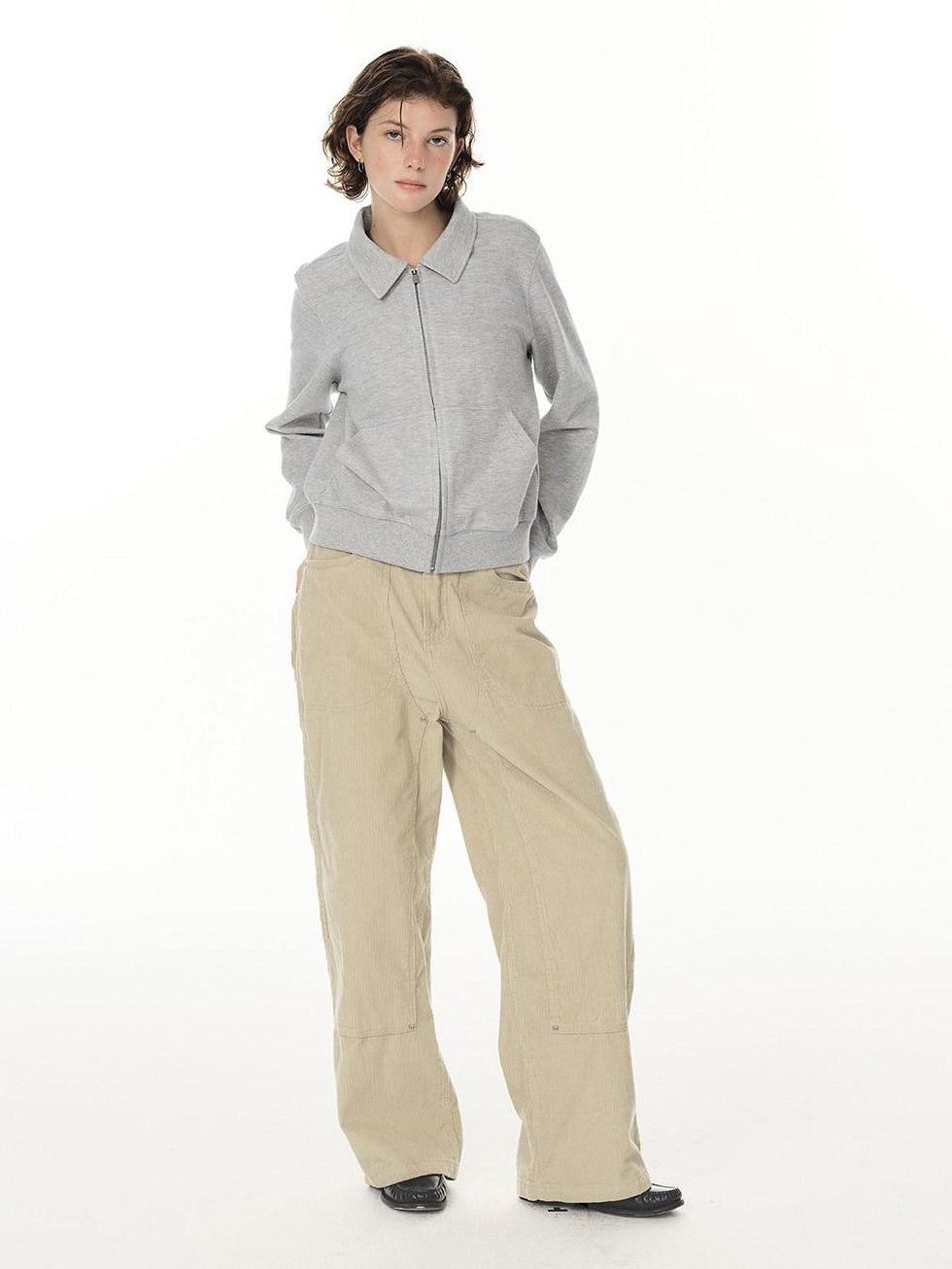 Country Moment Soft 100 Percent Cotton Loose Straight Leg Mid Rise Casual Mens Cargo Pants