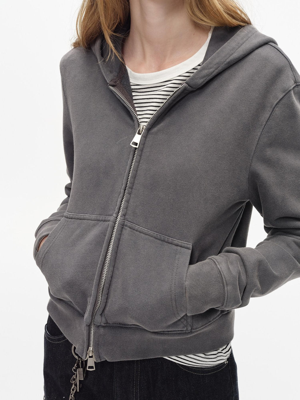 Country Moment Warm 100 Percent Cotton Slim Fit Cleanfit Zip Up Unisex Daily Midweight Hoodie