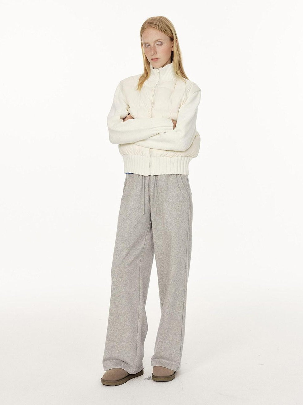 Country Moment High Waist Breathable Cotton Loose Straight Leg Casual Black Grey Straight Pants