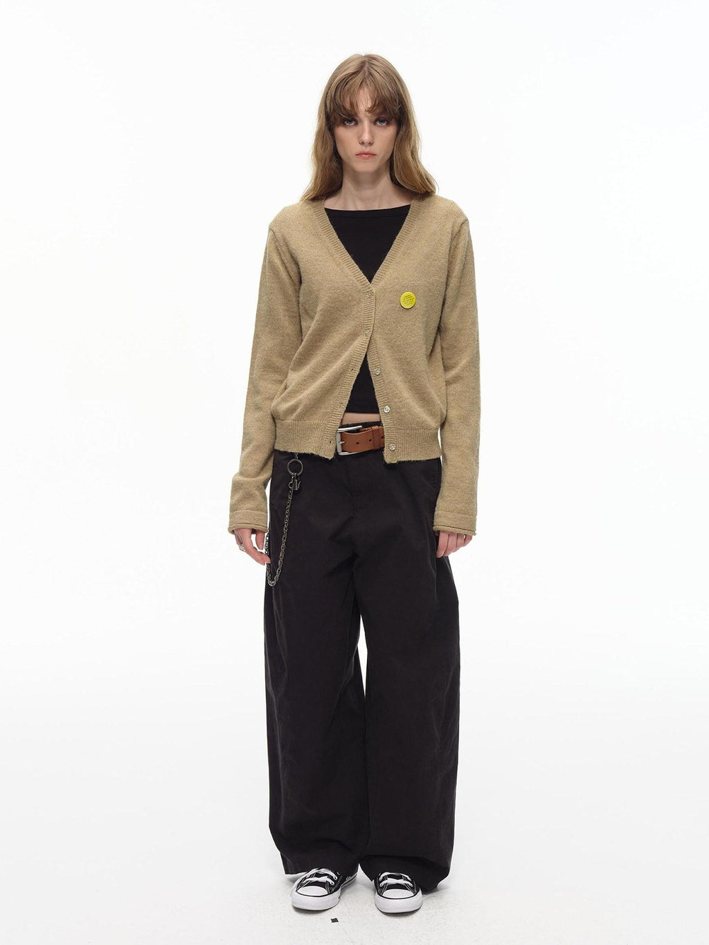 Country Moment Micro Stretch Low Rise Loose Fit Black Cotton Non Deforming Straight Pants
