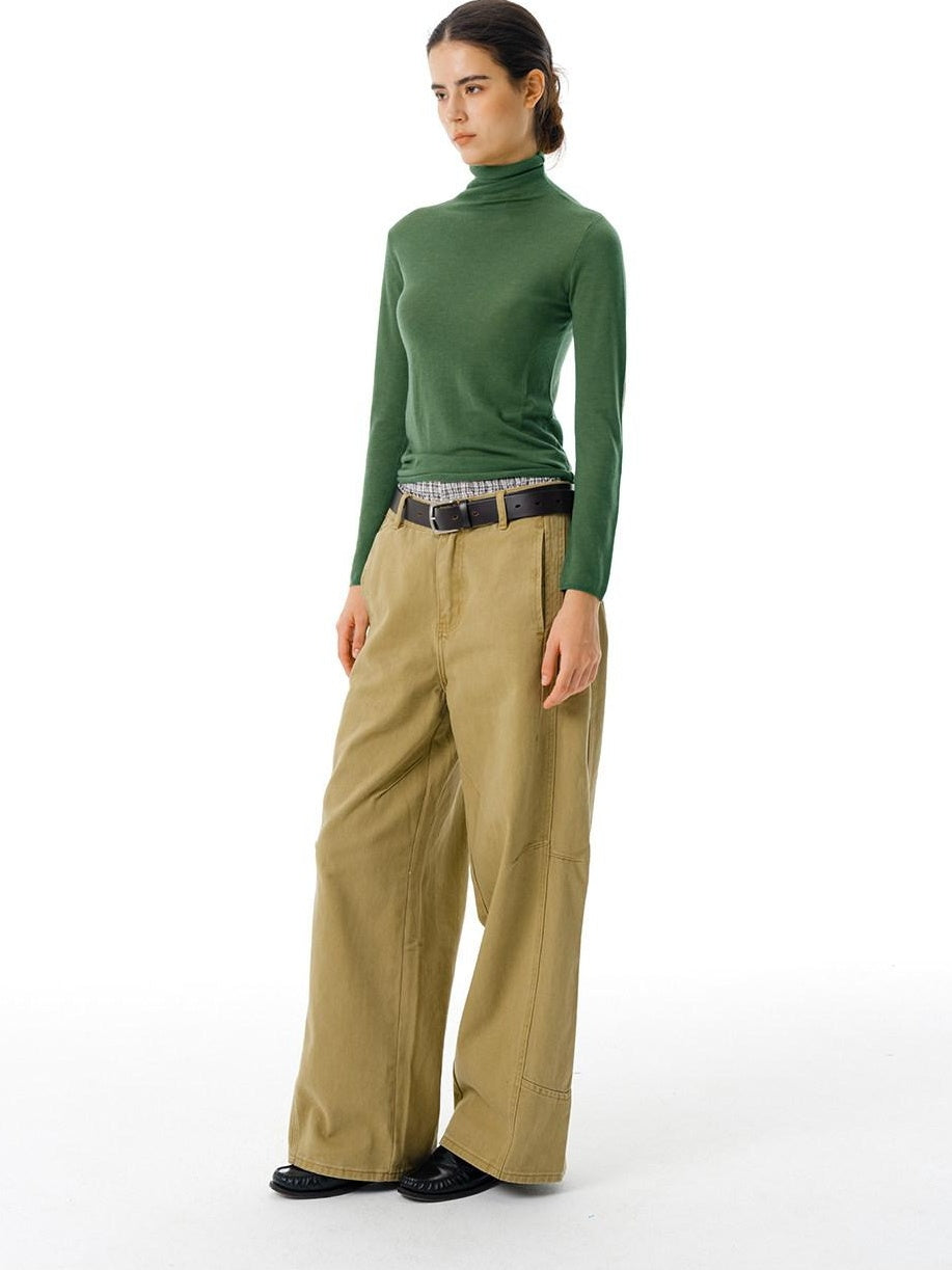 Country Moment Slim Fit Relaxed Turtleneck Women Casual Wool Blend Pullover Warm Sweaters